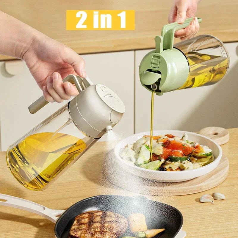 2-in-1 Oil Sprayer Bottle for Kitchen | Cooking Oil Dispenser & Spray Bottle