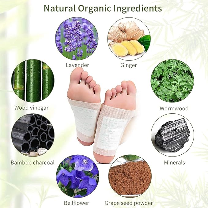 Kiyome Kinoki Detox Foot Pads | 10-Pcs Herbal Foot Care Patches for Overnight Wellness