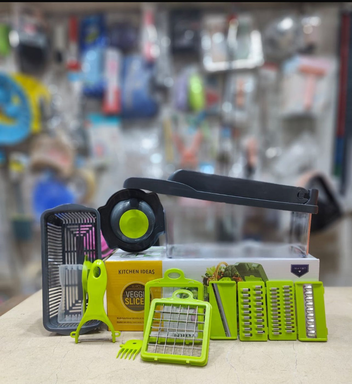 16-in-1 Vegetable Chopper | Multi-Functional Dicer, Slicer & Grater with Container