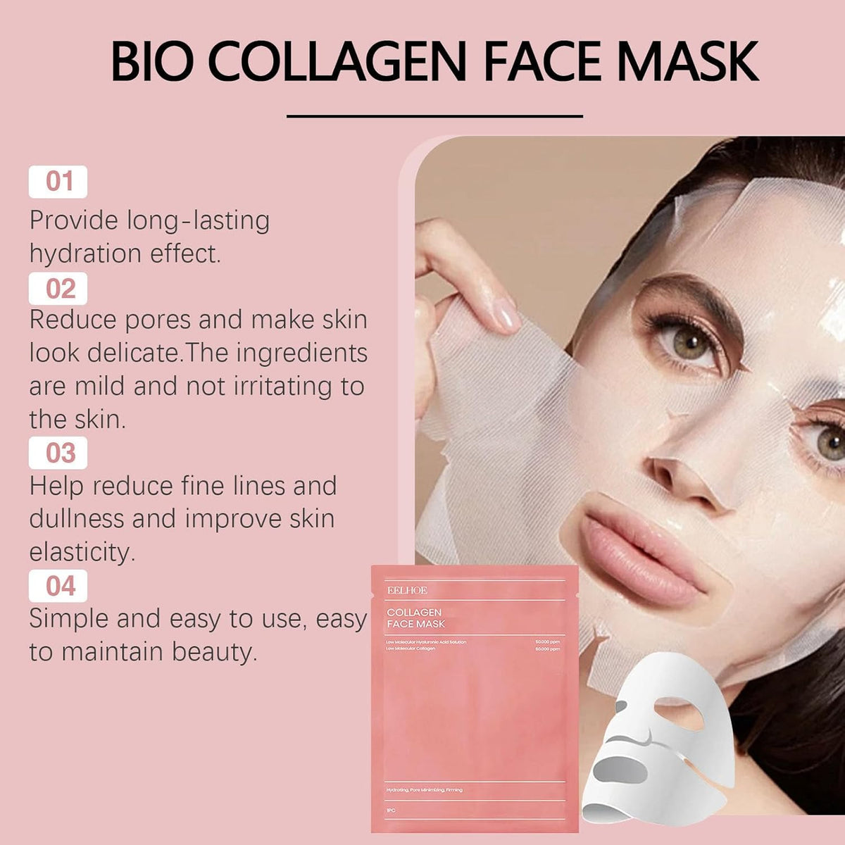 Bio-Collagen Real Deep Mask | Hydrating Overnight Facial Sheet Mask for Firm & Smooth-Looking Skin