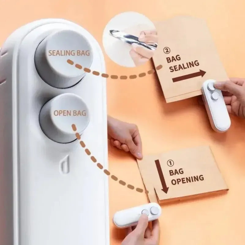 Portable Mini Bag Sealer | Rechargeable Handheld Heat Sealer for Food Storage