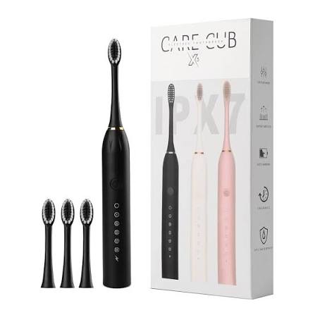 Rechargeable Electric Toothbrush | USB Washable Teeth Whitening Brush with 2 Extra Heads