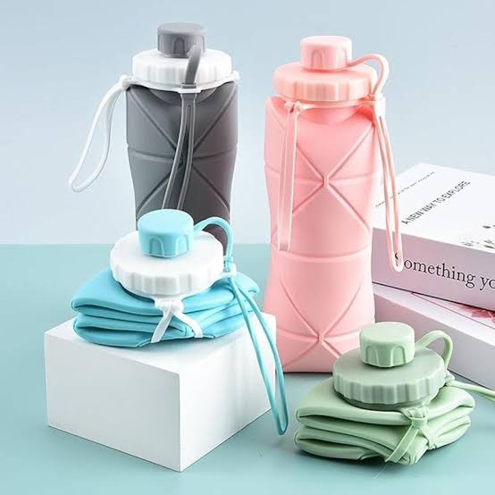 600ML Silicone Foldable Water Bottle | Collapsible Travel & Sports Bottle
