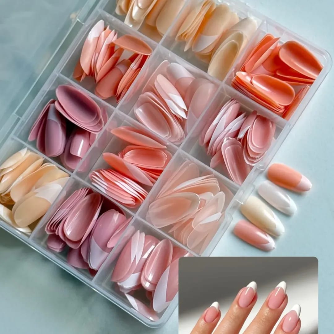 144-Pcs Multicolor False Nails | Reusable Press-On Nails for Nail Art & Parties