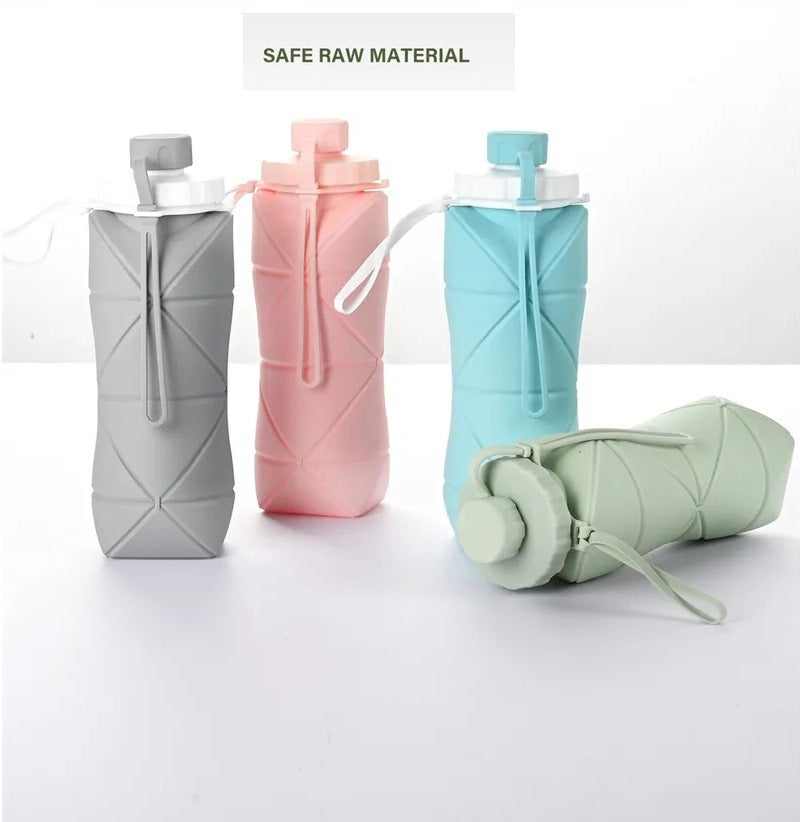 600ML Silicone Foldable Water Bottle | Collapsible Travel & Sports Bottle