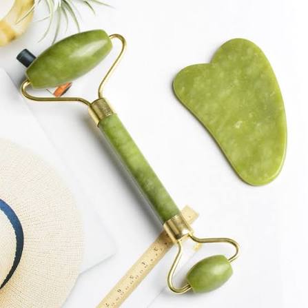 Flawless Jade Roller & Gua Sha Stone Set | Facial Massage & Skincare Tool