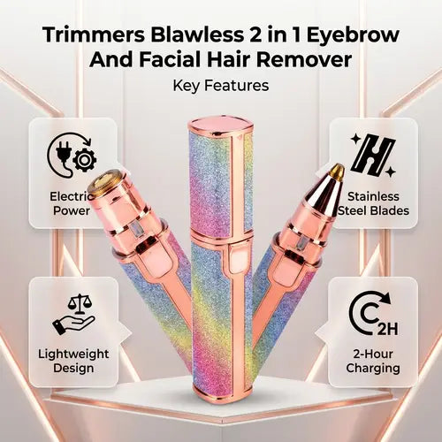 2-in-1 Eyebrow & Facial Hair Remover | Rechargeable Precision Trimmer
