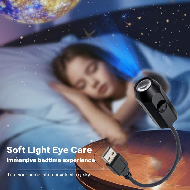 USB Moon & Earth Projection Lamp | Starry Sky Atmosphere Night Light