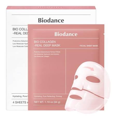 Bio-Collagen Real Deep Mask | Hydrating Overnight Facial Sheet Mask for Firm & Smooth-Looking Skin